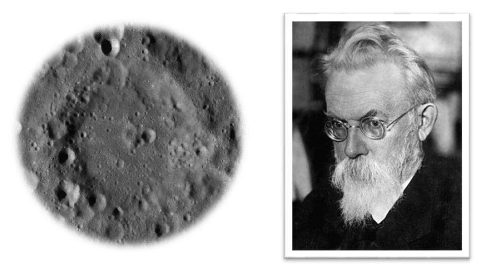 Cratere lunare dedicato al geologo russo V.I. Vernadskij